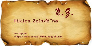 Mikics Zoltána névjegykártya